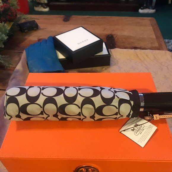 Coach Accessories - SOLD‼️Coach Signature Legacy Stripe Umbrella